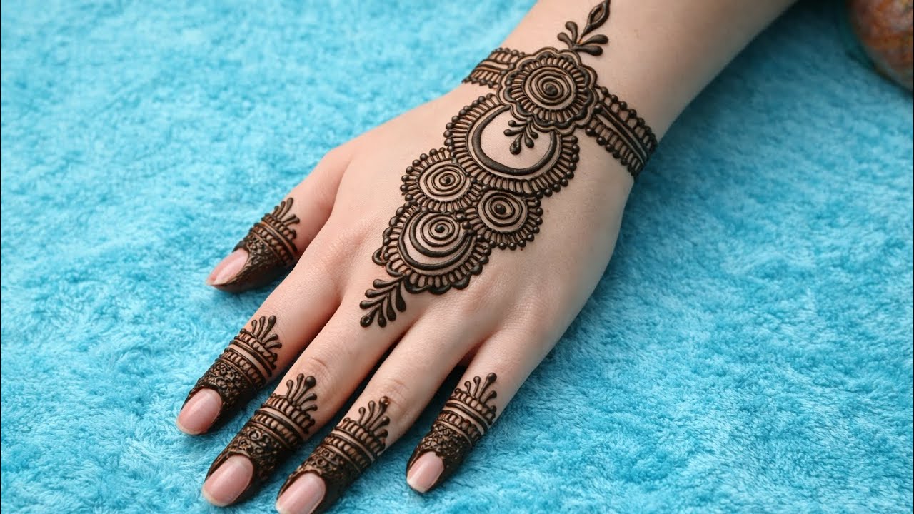 Simple and easy mehandi design, step by step Mehandi designs | Back hand mehandi design ✨