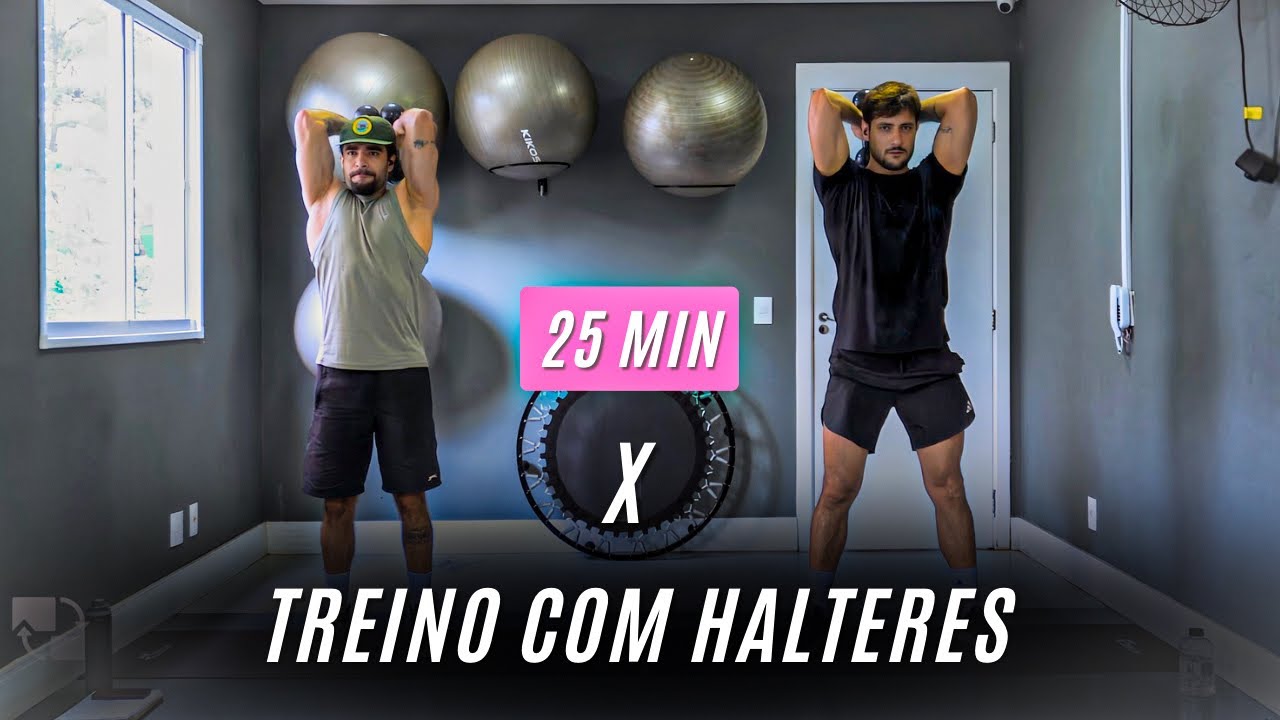 Cardio hiit com halteres para SUPERIORES, treino para ganho de massa e definição