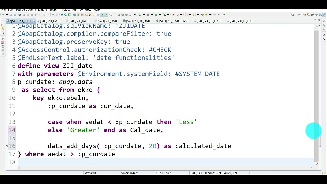 Video 27: CDS View - Date Functionalities