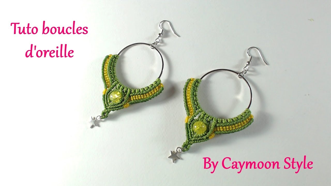 DIY - Tuto paire de boucles d'oreille créole ethnique en macramé