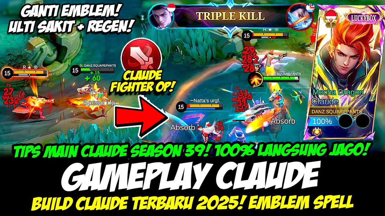 CLAUDE EMBLEM FIGHTER META❗CARA MAIN CLAUDE SEASON 39❗BUILD CLAUDE TERBARU❗TIPS CLAUDE ULTI SAKIT