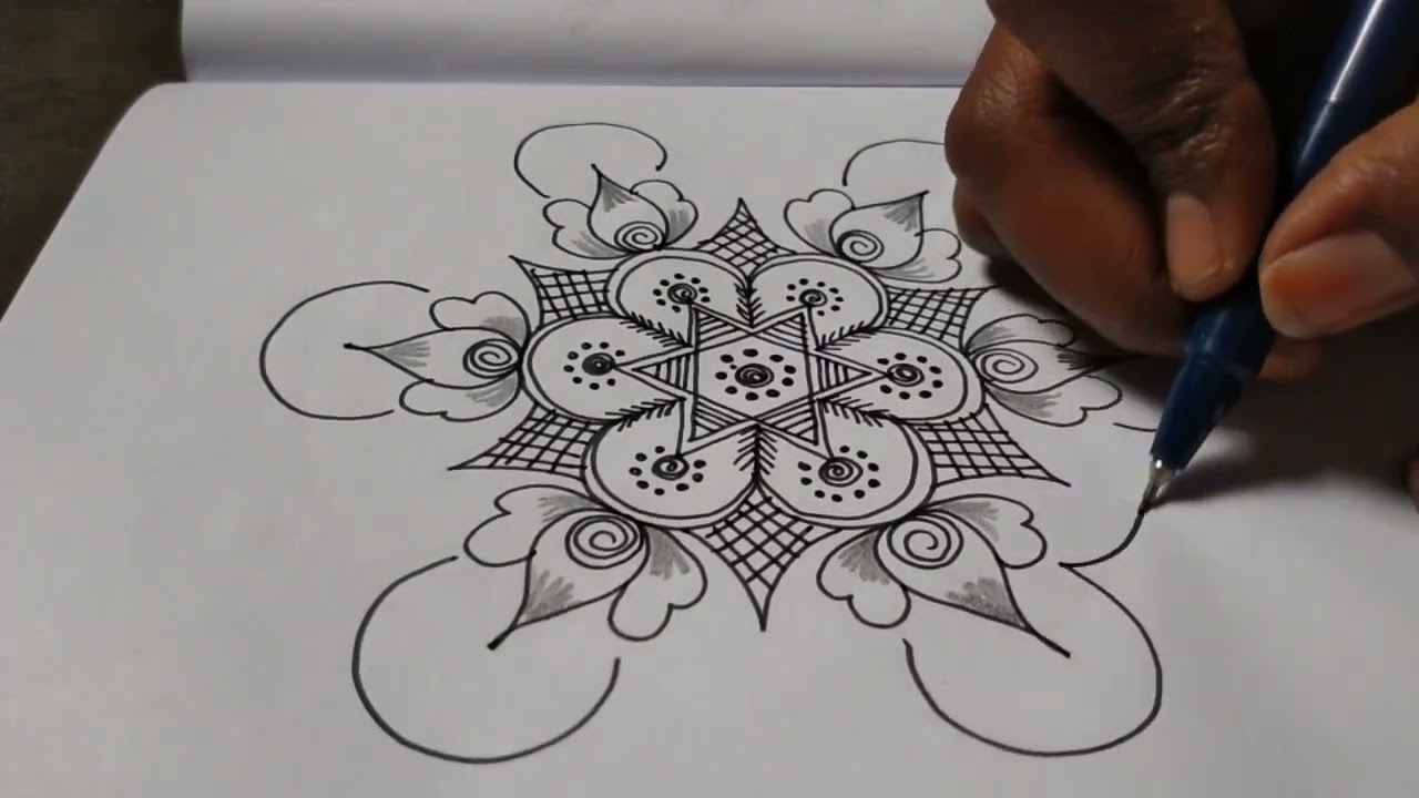 Beautiful rangoli design 1693