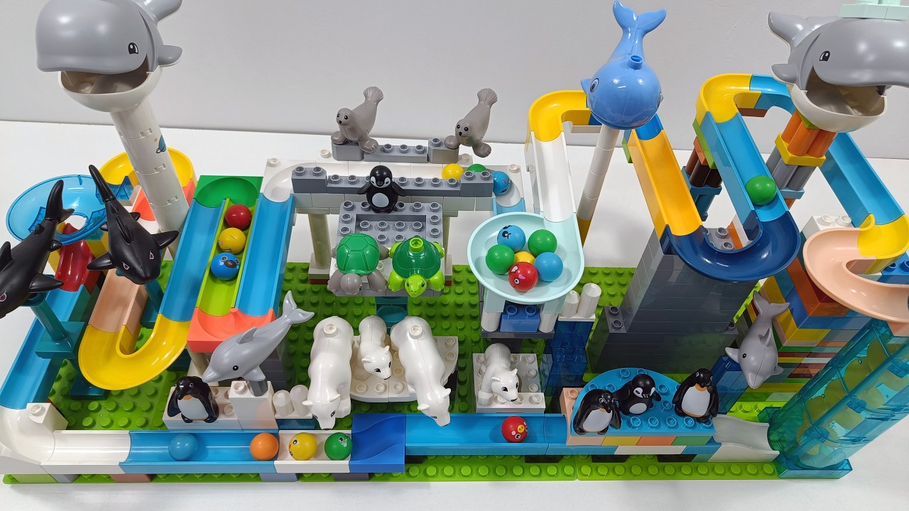 Arctic Animals Took Over My LEGO Marble Run… And It Got Wild 🐧🐋❄️