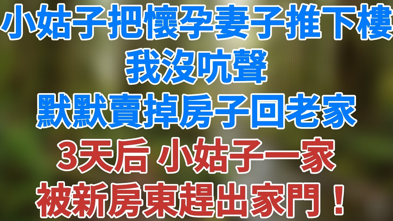 小姑子把我懷孕的妻子推下樓，我沒吭聲，默默賣掉北京的房回老家，3天后，小姑子一家被新房東趕出家門！#講故事 #小說 #情感 #婚姻 #深夜淺讀 #夜讀人生 #家庭伦理 #生活經驗#健康有方 #情感故事