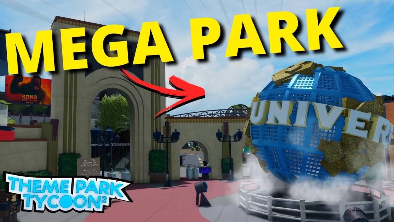 I Visited a UNIVERSAL Mega Park In Theme Park Tycoon 2! 😃