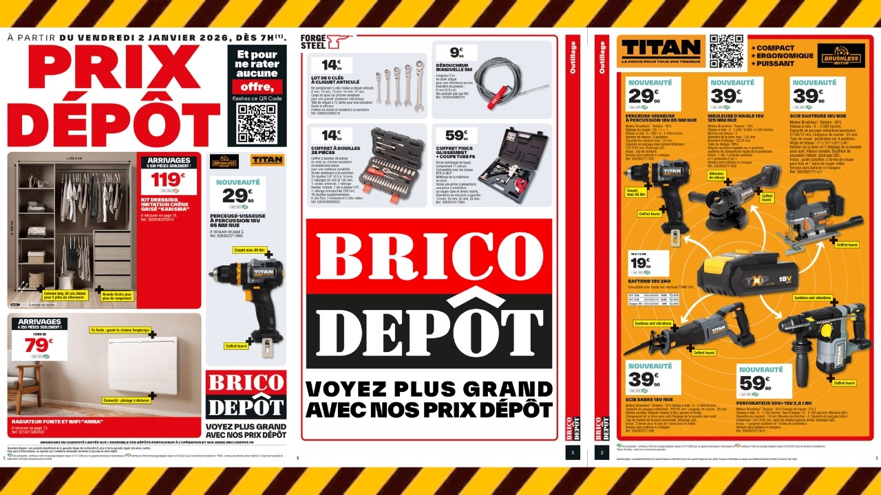 catalogue BRICO DÉPÔT du 2 janvier 2026 ✅ Arrivage bricolage, cuisine et salle de bain 🔥