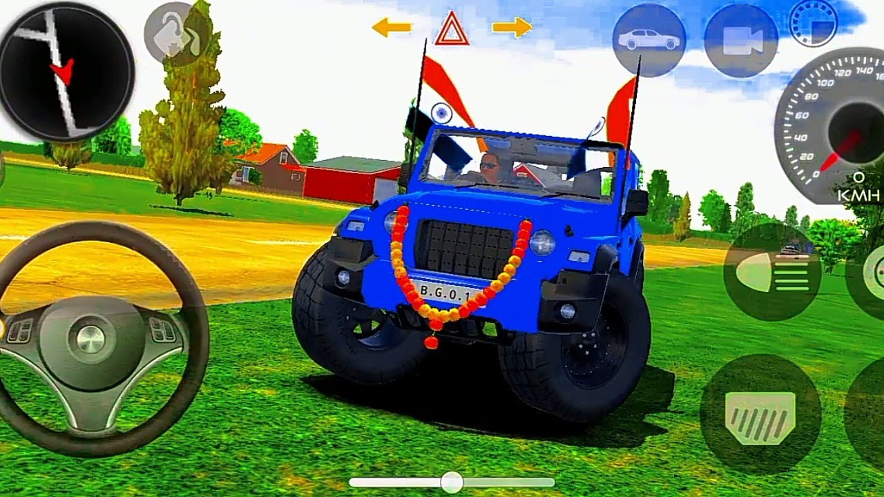 Modified mahindra thar 😈Games:Indian.  blue thar (Gadi Wala Games) car game android gameplay