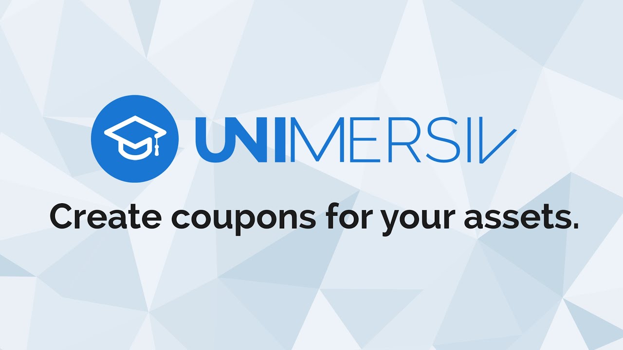 Create coupons - VR Asset Store - Unimersiv