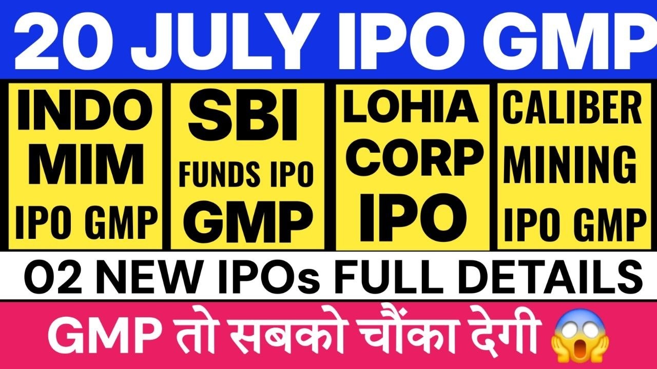 SBI Funds Management IPO GMP 💥| Caliber Mining IPO GMP | INDO MIM IPO GMP | Lohia Corp IPO GMP 💥