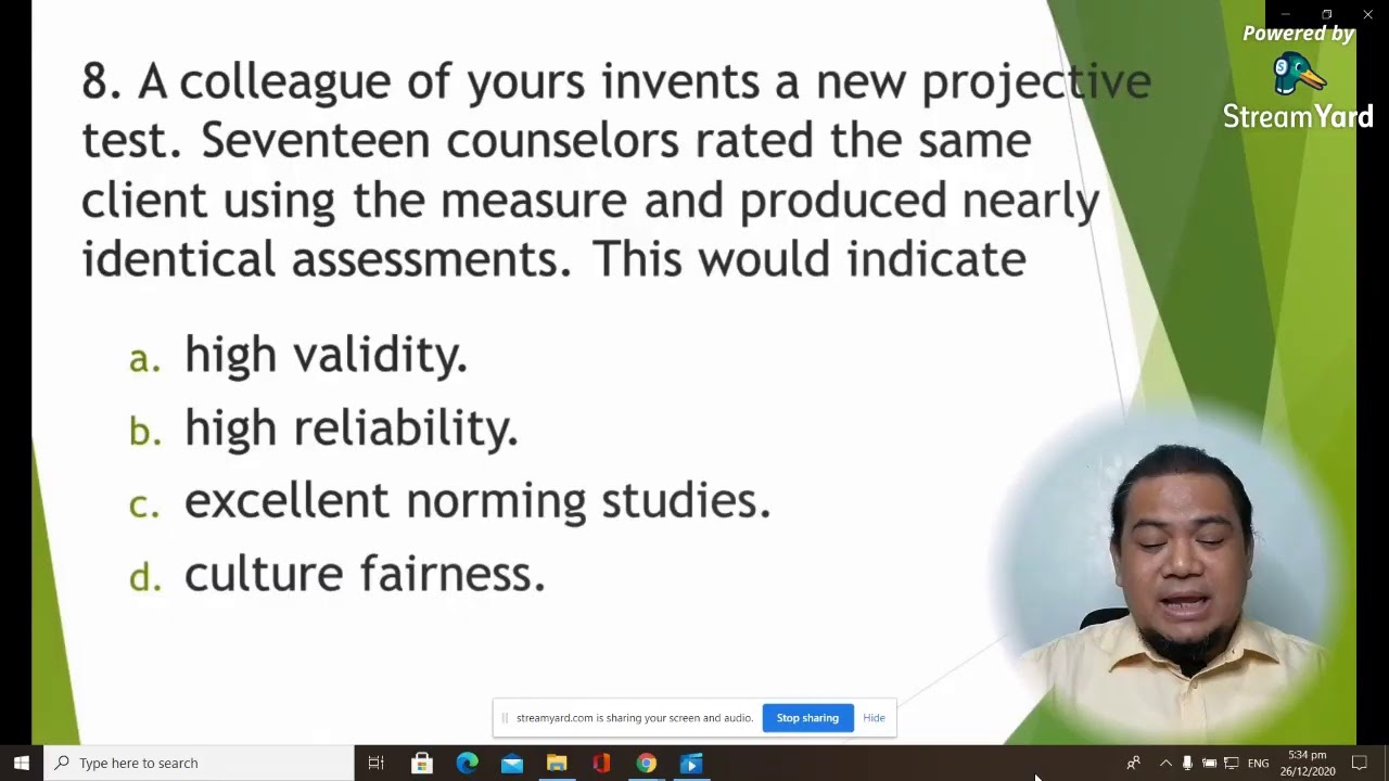 Board Exam Review for Psychologists and Psychometrician on Psychological Assessment