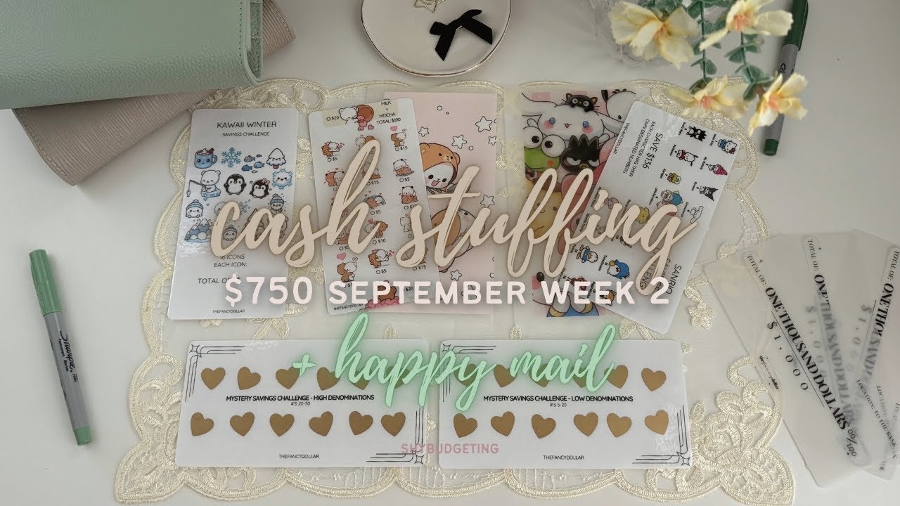 ♡ l cash stuffing + happy mail 💌 l $750 l september week 2 l ♡