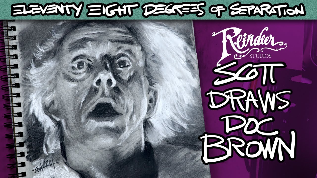 Christopher Lloyd // Back to the Future // Doc Brown Charcoal Portrait
