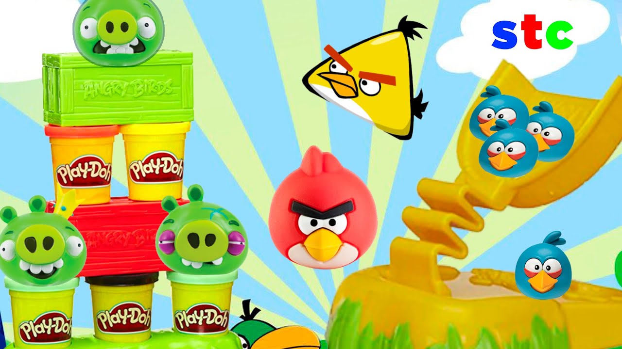 Play Doh Angry Birds Construye y Aplasta Set de Plastilina y Moldes | Unboxing