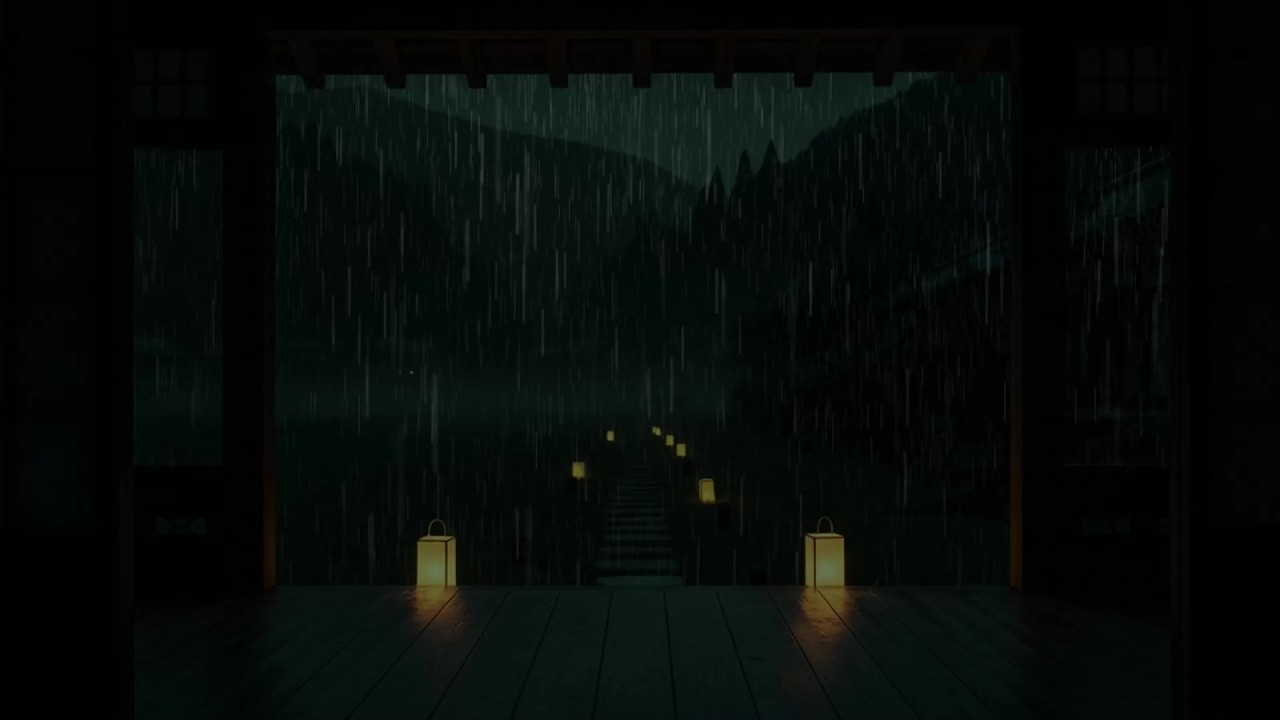 Gentle Rain Sounds at Night 🌧️  Sleeping 🌙  Peaceful Rain Ambience for Relaxation and Stress Relief