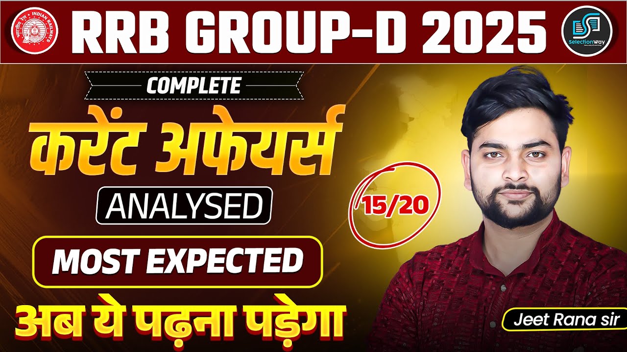 RRB Group D 2025 | Complete Current Affairs | 15/20 Guaranteed | Most Expected! | Jeet Rana Sir