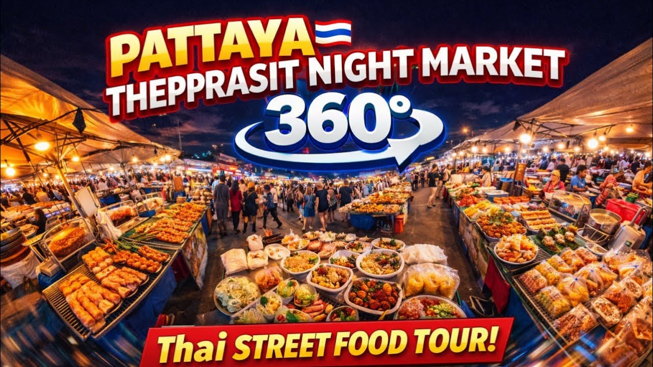 PATTAYA Thepprasit Night Market 🇹🇭 | 4K 360° Walk | Real Sound | No Music