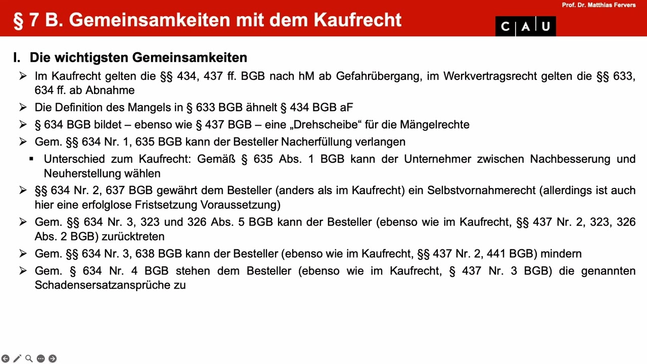 Examenskurs Schuldrecht BT &ndash;&nbsp;Folge 20 (Werkvertrag)