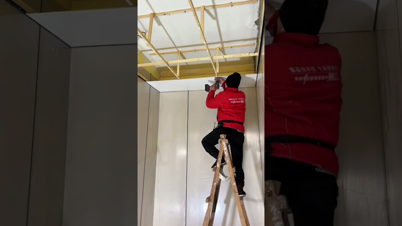 Installing a plywood ceiling #shorts