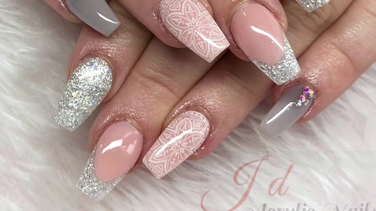 Acrylic Nails | Grey Design