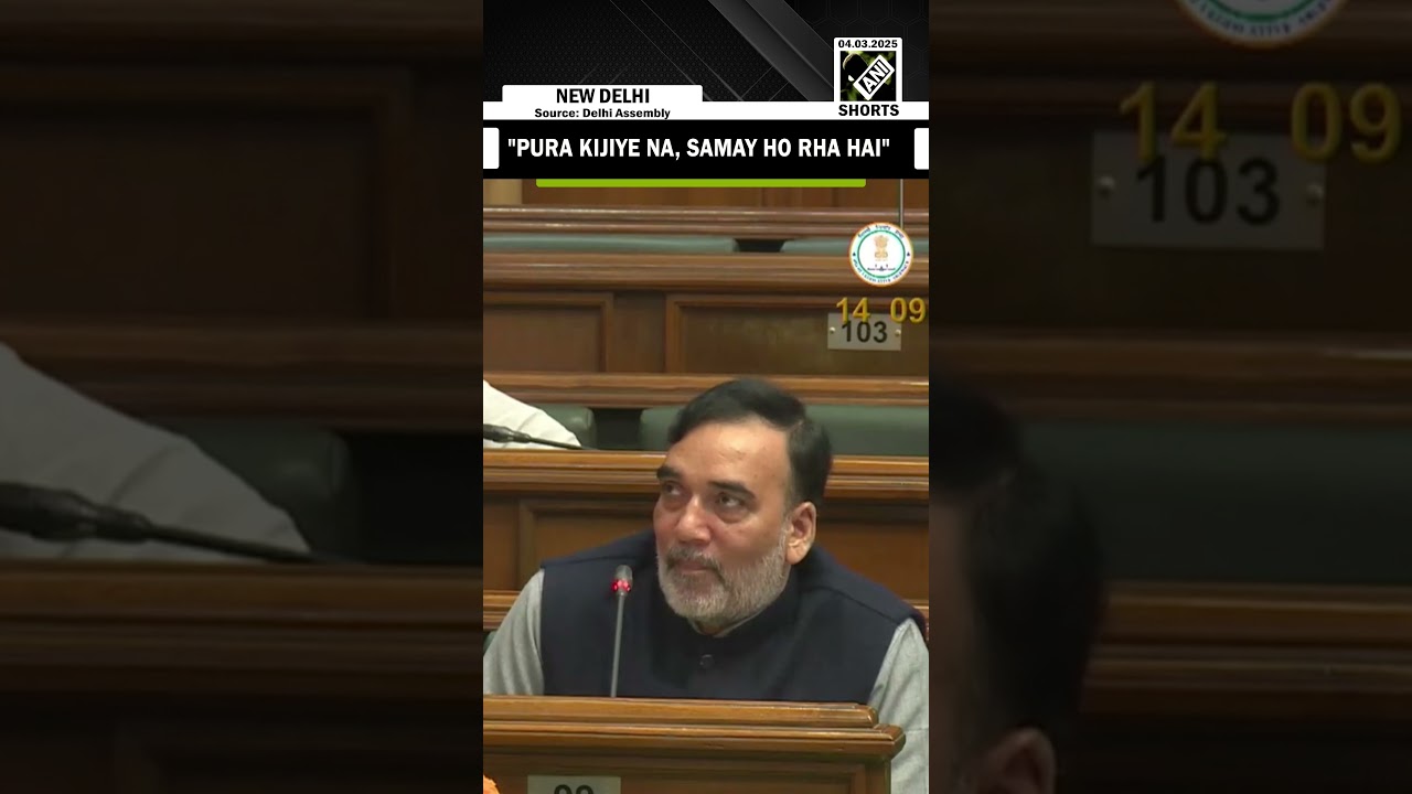 'Complete silence' as Delhi Speaker Vijender Gupta rings time-up bell asking Gopal Rai to conclude