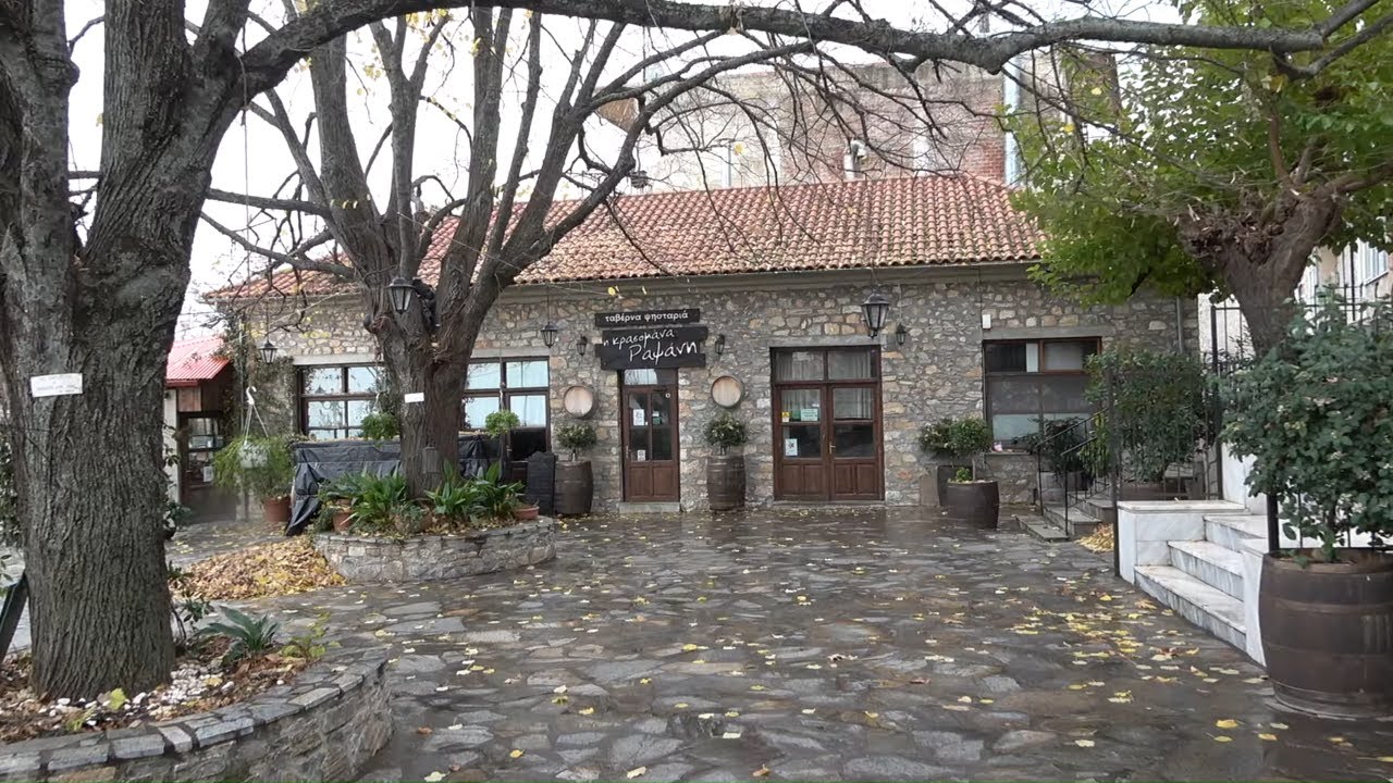 Greek traditional village: Rapsani - winter walking (Dec 2020)