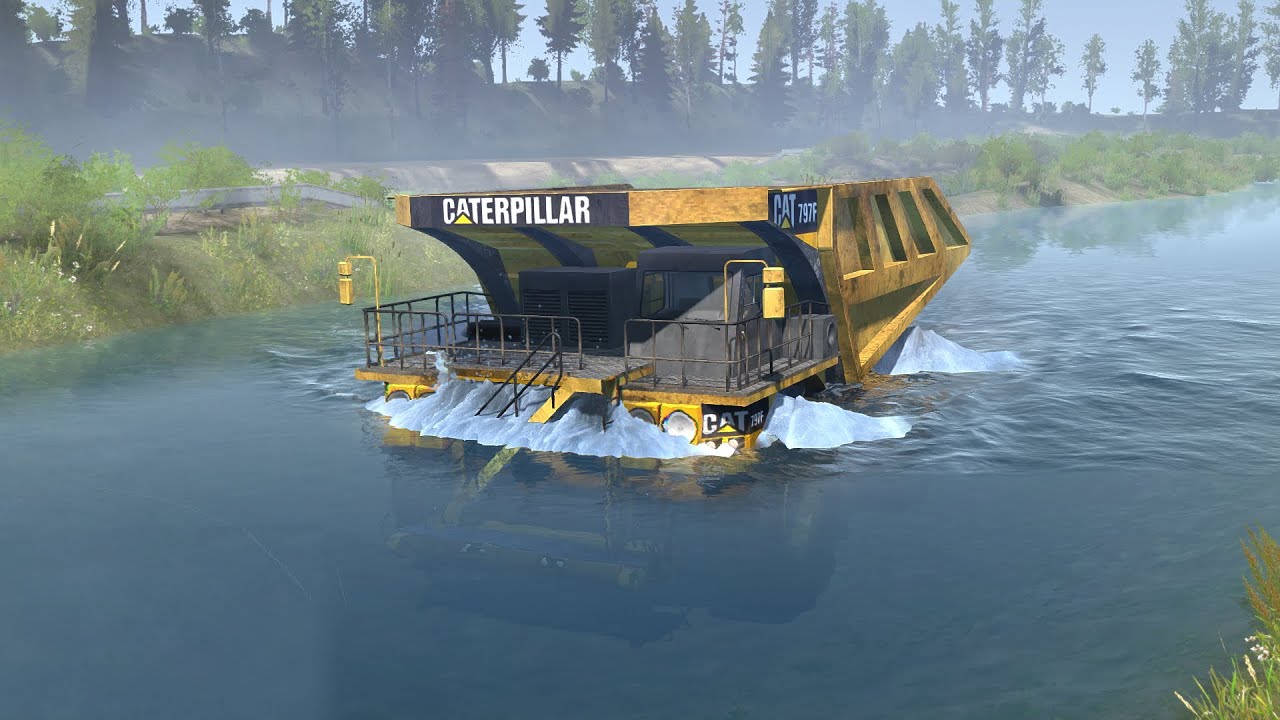 CATERPILLAR 797F Giant Mining Dump Truck Driving On The Test Site 31 [MudRunner]