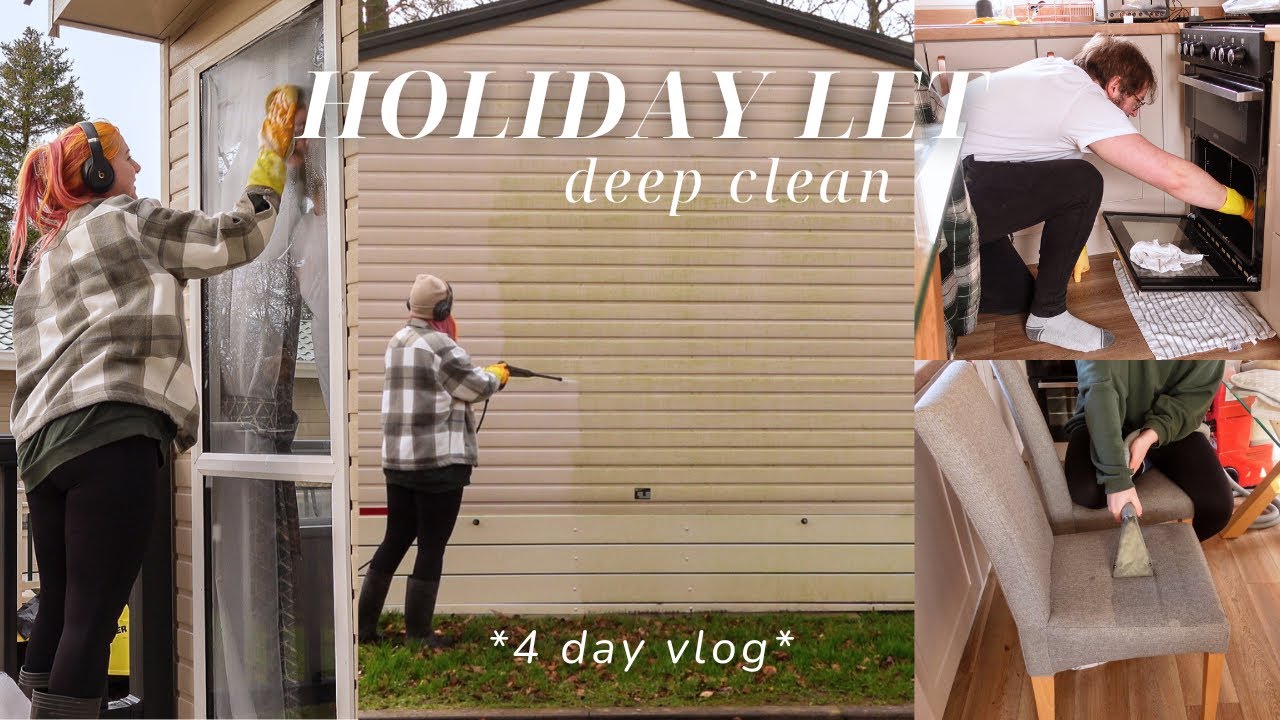 DEEP cleaning our HOLIDAY LET || static caravan airbnb