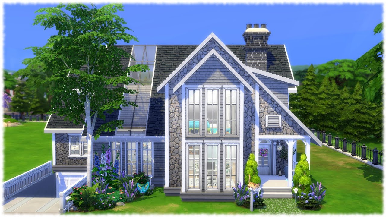 The Sims 4: Быстрая постройка // Семейный дом с гаражом // Без пользовательского контента
