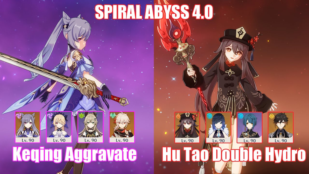 C5 Keqing Aggravate & C0 Hu Tao Double Hydro | Spiral Abyss 4.0 | Genshin Impact