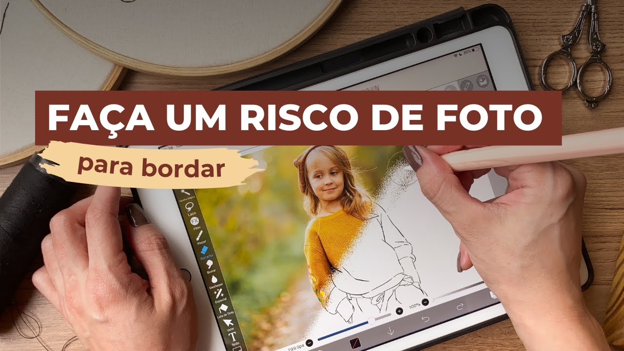 Faça um risco de foto para bordar