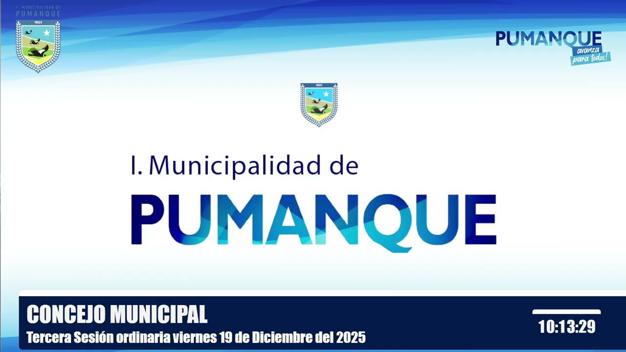 Transmisión Concejo Municipal Sesión Ordinaria viernes  19 de diciembre  del 2025.
