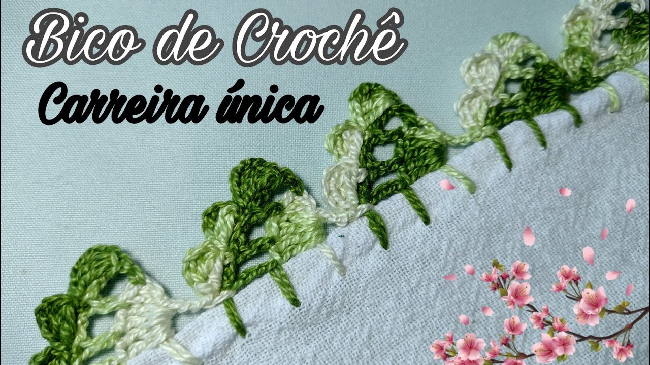 Bico de Crochê Carreira Única para pano de prato