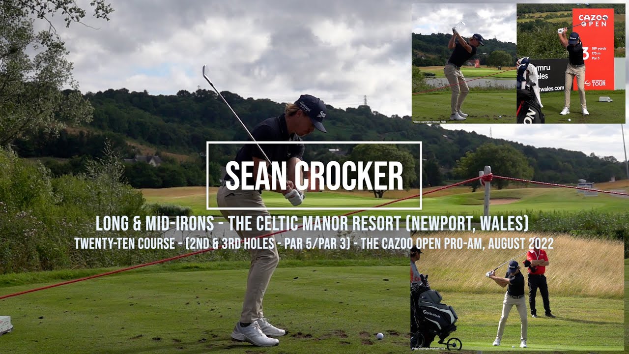 Sean Crocker Golf Swing Long & Mid Irons (FO & DTL views),  Cazoo Open (Newport, Wales) August 2022.