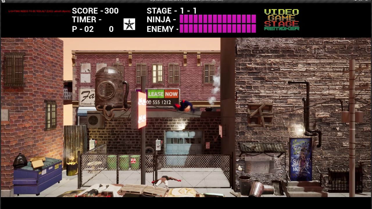 Ninja Gaiden Stage Remake - A little bug