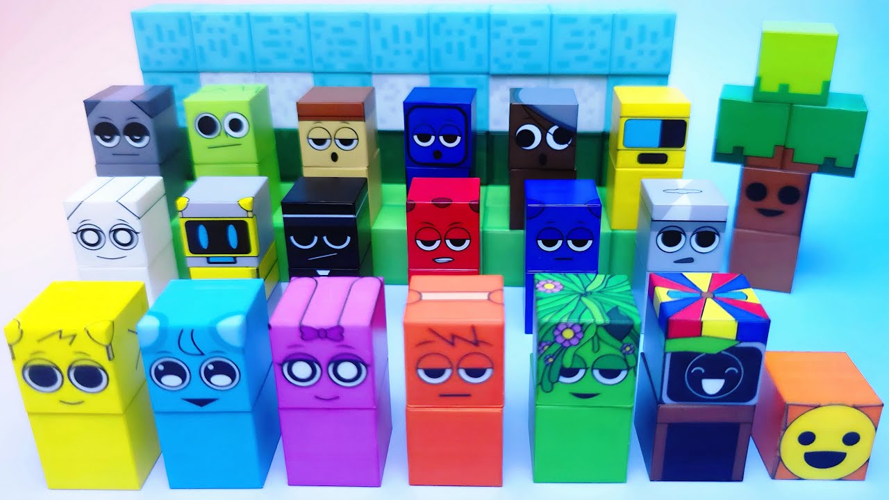 New Sprunki toy Minecraft Magnetic unboxing Build Cubes Sprunki phase 1Full Satisfying ASMR