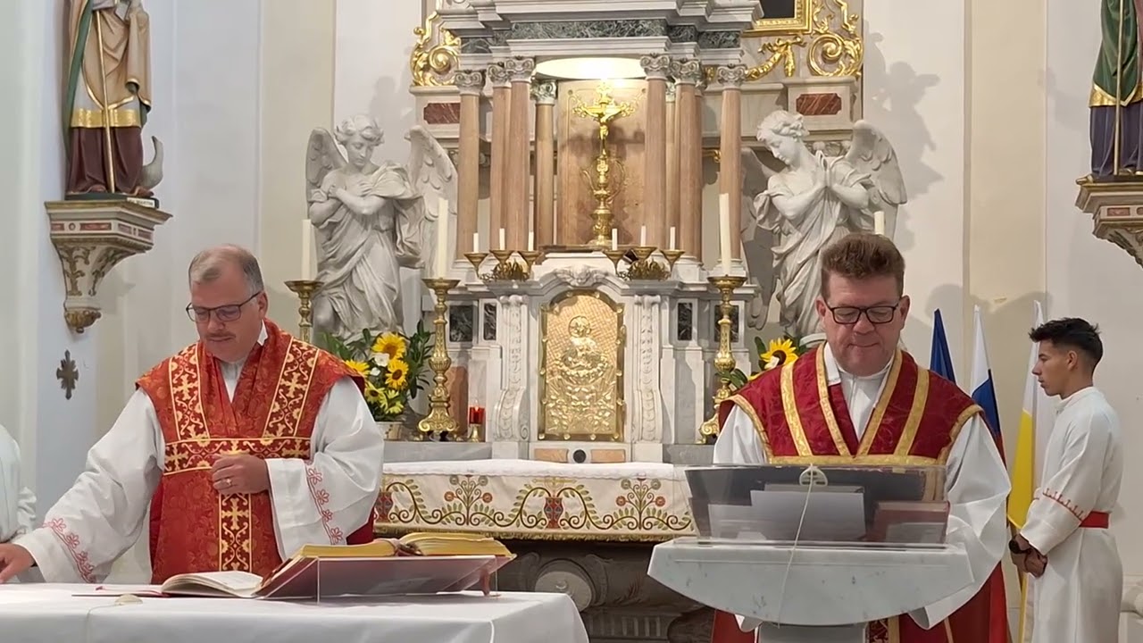 Slovesna umestitev Jernej Marenk, Rovte 14. 9. 2025 3 Homilija Sebastjan Likar prisega Jernej Marenk