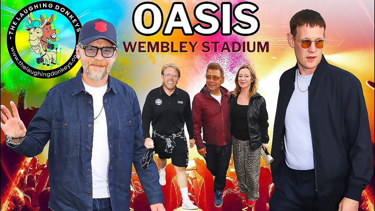 OASIS Wembley Stadium Matt Smith, Simon Pegg arriving