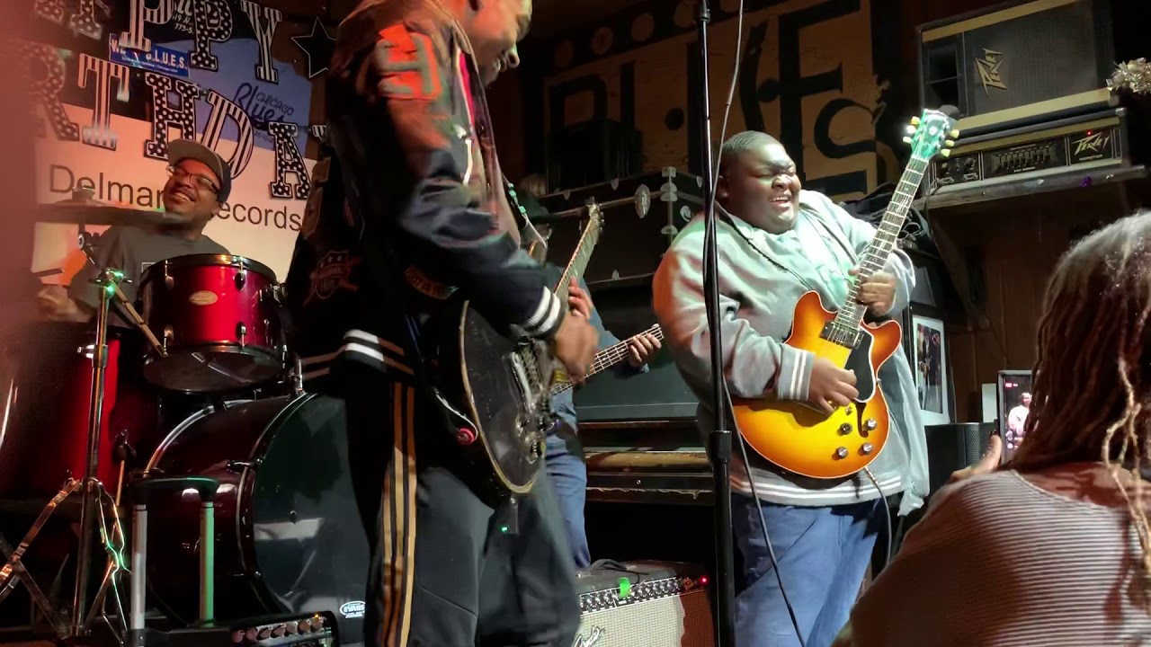 Jamiah Rogers & Kingfish at Jimmy Johnson 91 birthday party. B.L.U.E.S. on Hlasted 23Nov2019 Chicago