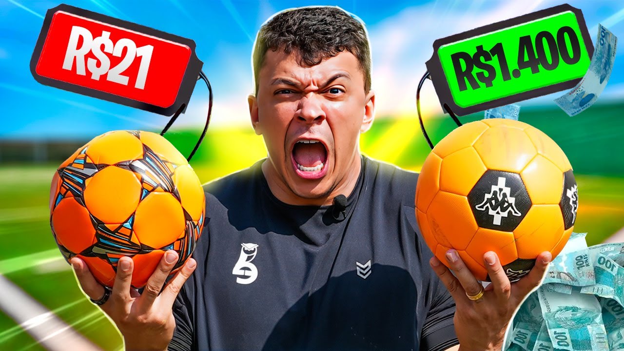 BOLA DE 1400 REAIS vs BOLA DE 21 REAIS 💸 QUAL É A MELHOR?!