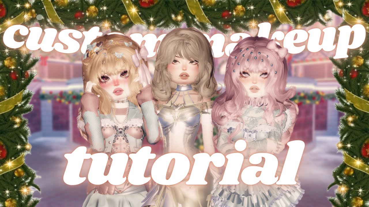 CUTE CUSTOM MAKEUP TUTORIAL 🎀😍 #dresstoimpress #dti #fyp #dtiroblox #custommakeup #robloxgames