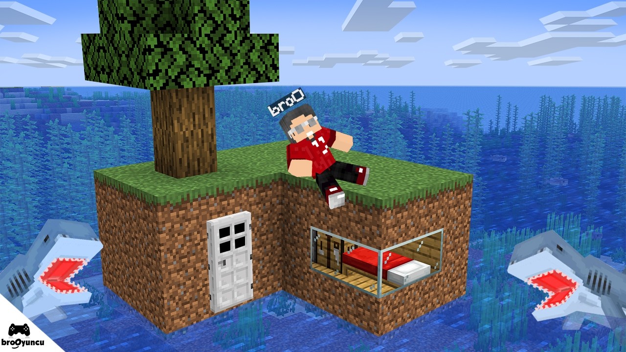 MİNECRAFT SUDA DEV SKYBLOCKTAN KAÇIŞ