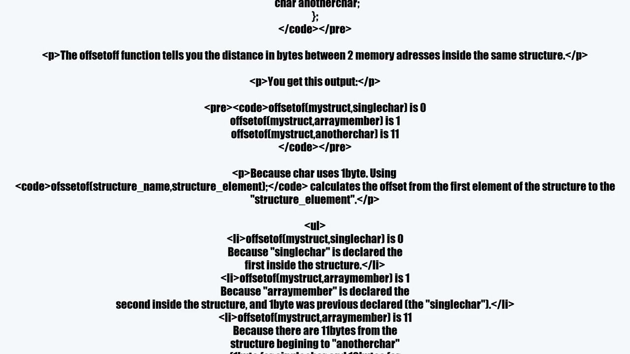 videooffsetof function in c++