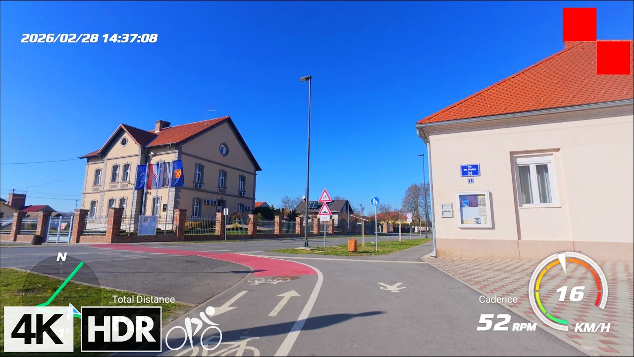 25-minutna popodnevna vožnja Slavonijom🚴(Petrijevci i okolica) | 4K virtualni trening