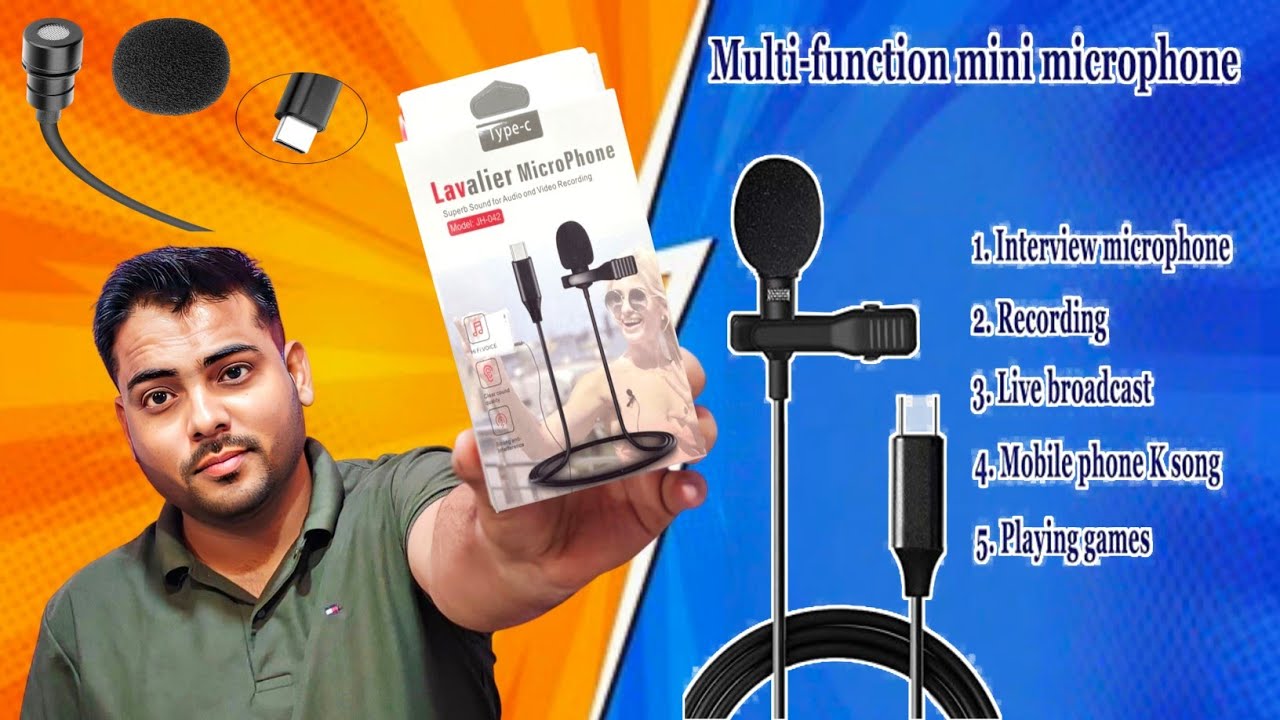 Lavalier Microphone Under 200 | type c mic for mobile | mic for youtube videos noise cancellation