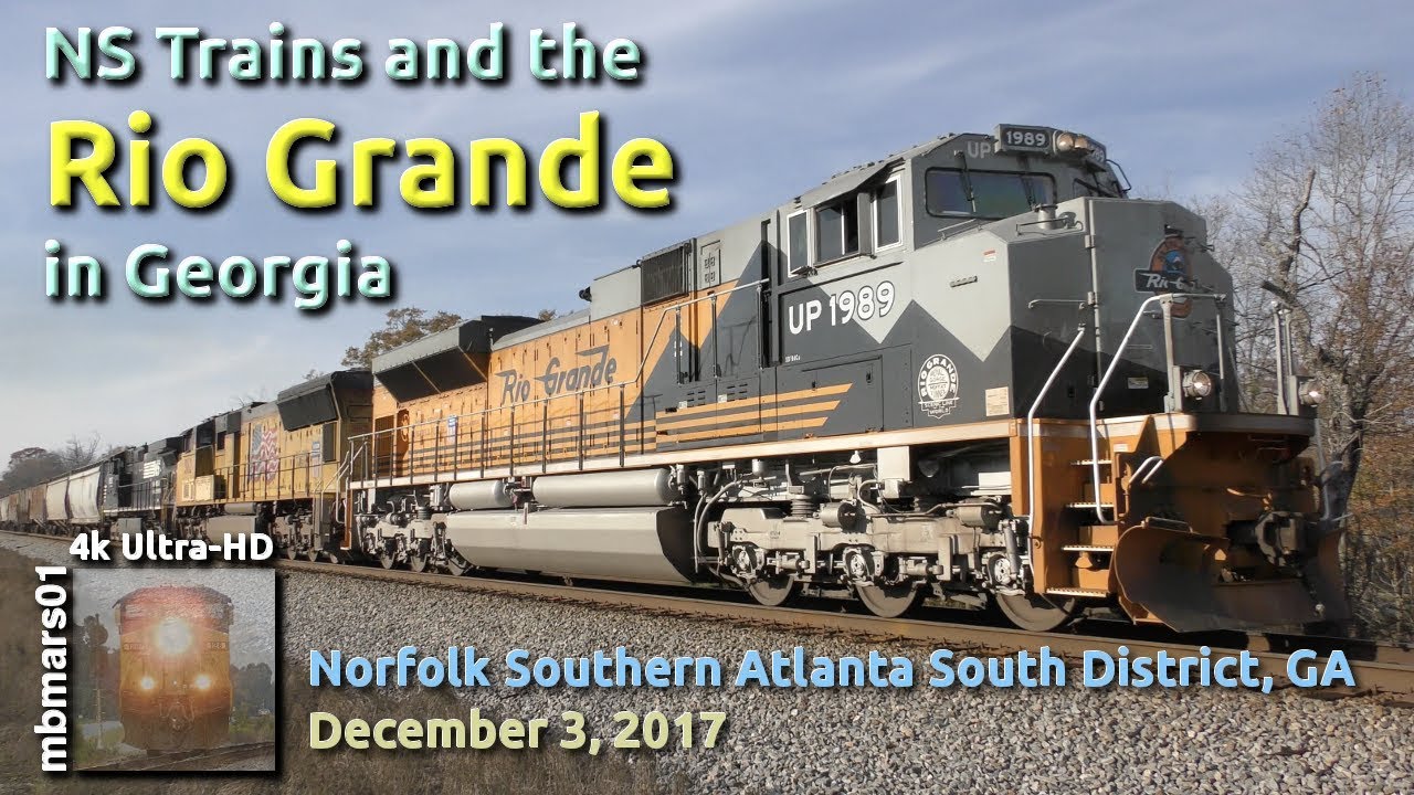 [5c][4k] NS Trains and the Rio Grande in Georgia, Atlanta South District 12/03/2017 ©mbmars01