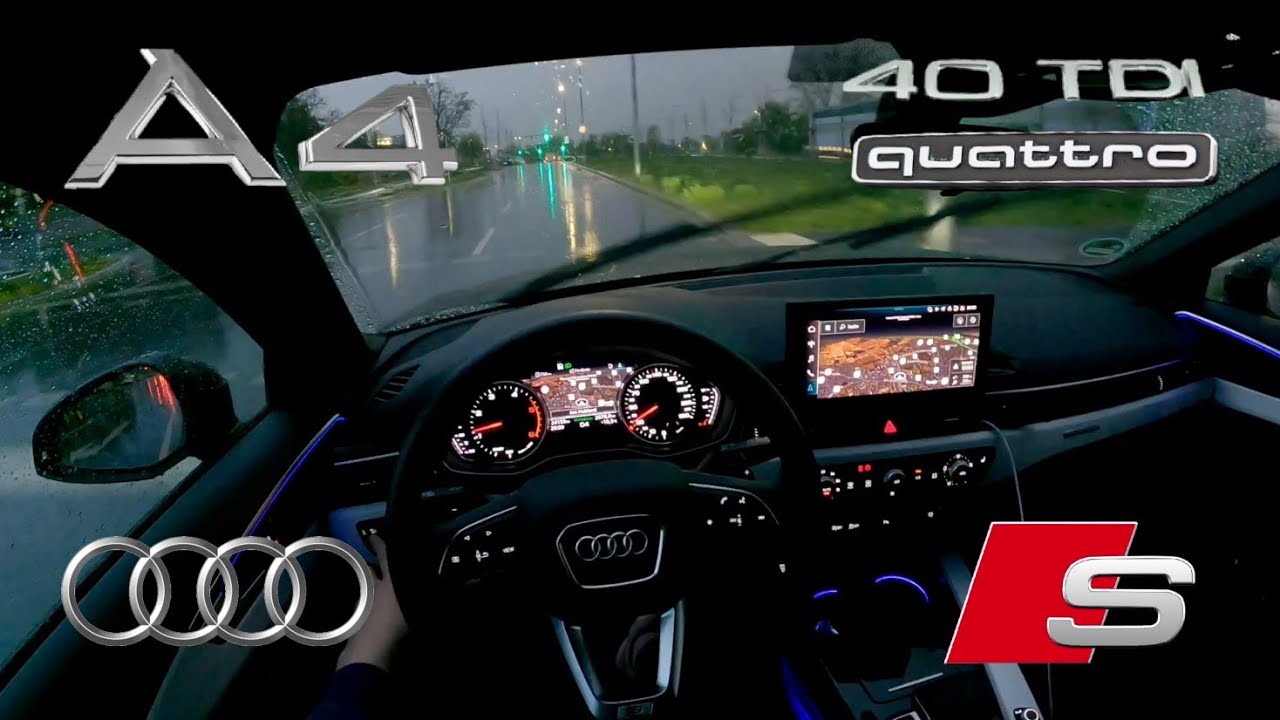 Audi A4 Avant S-Line POV EVENING DRIVE in heavy rain🌧️ | DRIVING in thunderstorm⚡