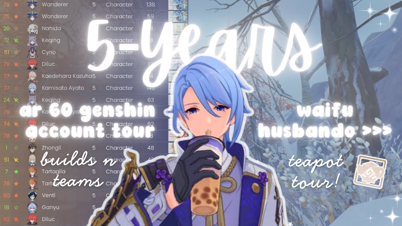 aesthetic ar60 account tour (5 years) ☾.˚ | cozy genshin diaries