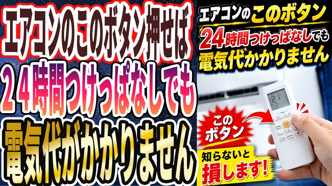 【このボタンを押せ】「50代以降はエアコンは1日中つけっぱなしにしろ！エアコンを使うときこのボタンを押すと電気代が圧倒的に安くなる」を世界一わかりやすく要約してみた【本要約】