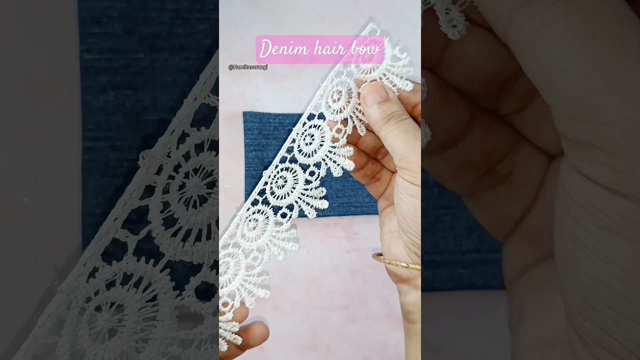 Diy jeans hair bow clips #shorts #diy #bow #hairbowtutorial #namitasarangi #dreamcraftswithhina