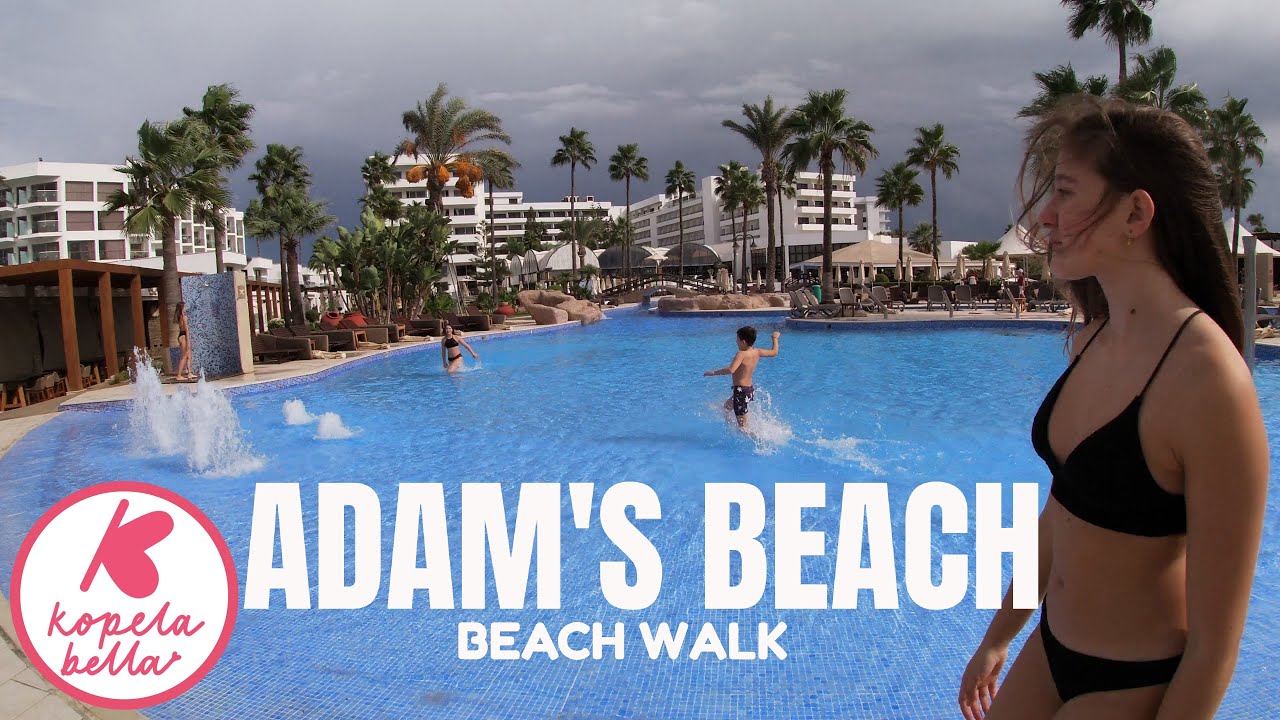 ADAM'S BEACH HOTEL AYIA NAPA CYPRUS || 4K BEACH WALK || CYPRUS BEST BEACHES